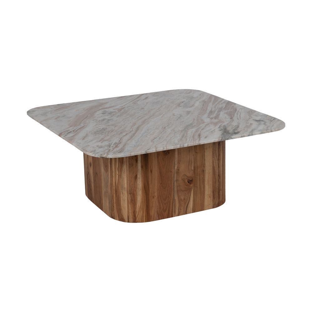 S/2 MESA CENTRO MADERA-MÁRMOL SALÓN