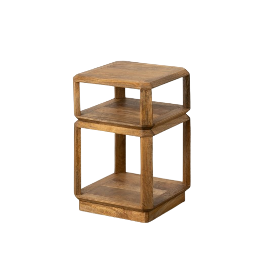 Mesa auxiliar de madera de mango marrón