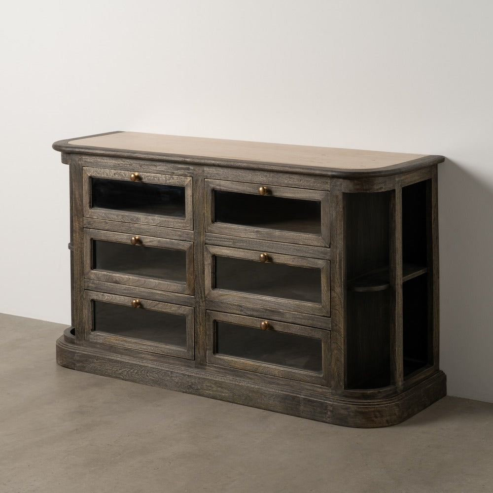Aparador de cocina en madera de mango y mármol – 155 cm