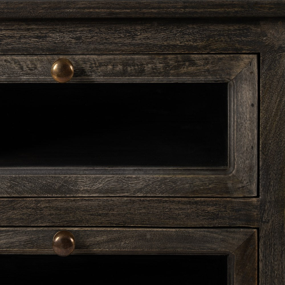 Aparador de cocina en madera de mango y mármol – 155 cm