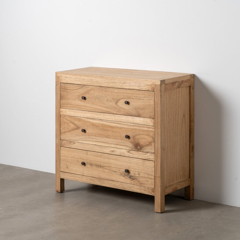 Cómoda de madera de mindi natural – 90 cm