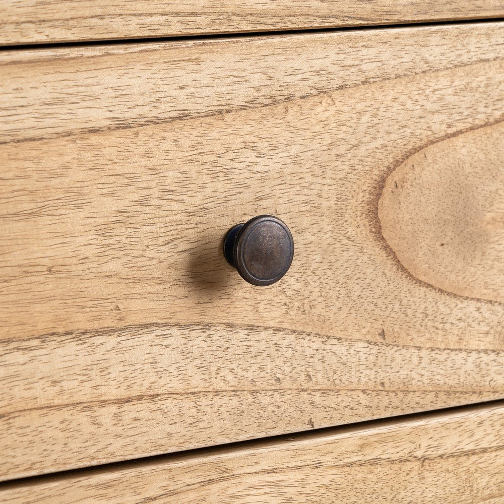 CÓMODA DE MADERA DE MINDI NATURAL – 100 CM