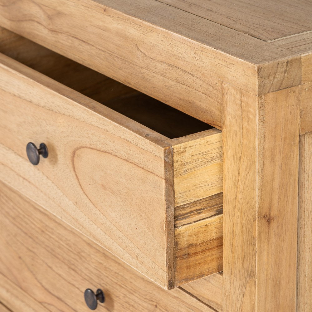 CÓMODA DE MADERA DE MINDI NATURAL – 100 CM