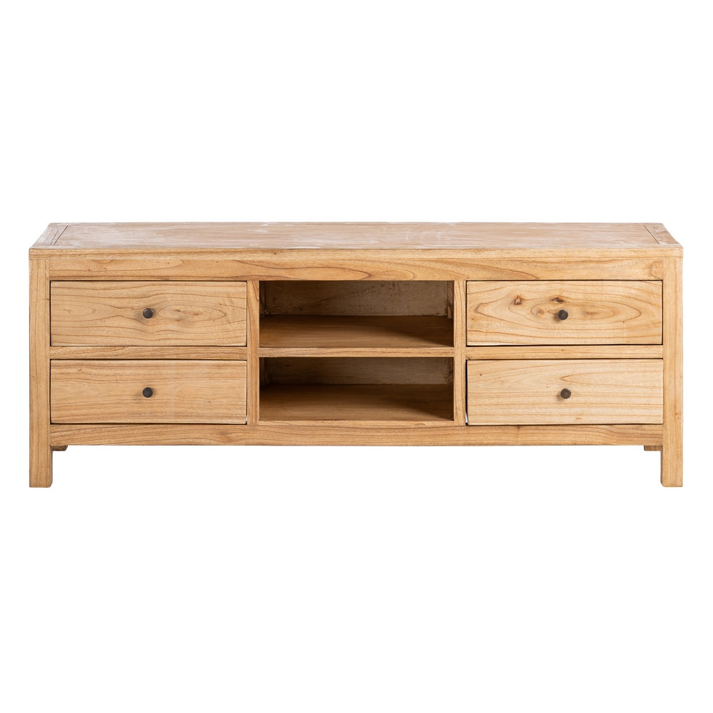Mueble TV de madera de mindi natural – 150 cm