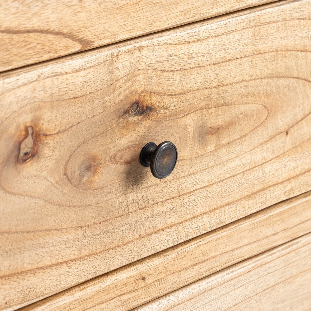 Mueble TV de madera de mindi natural – 150 cm