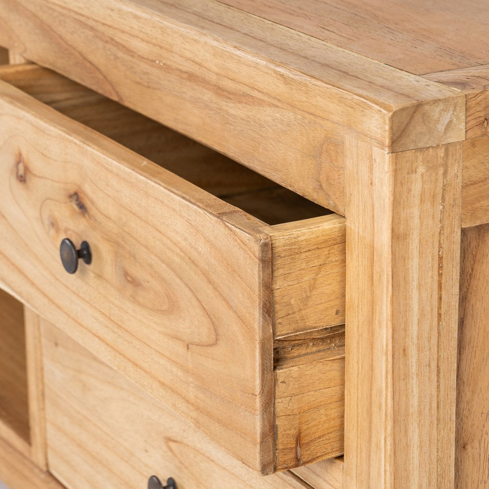 Mueble TV de madera de mindi natural – 150 cm