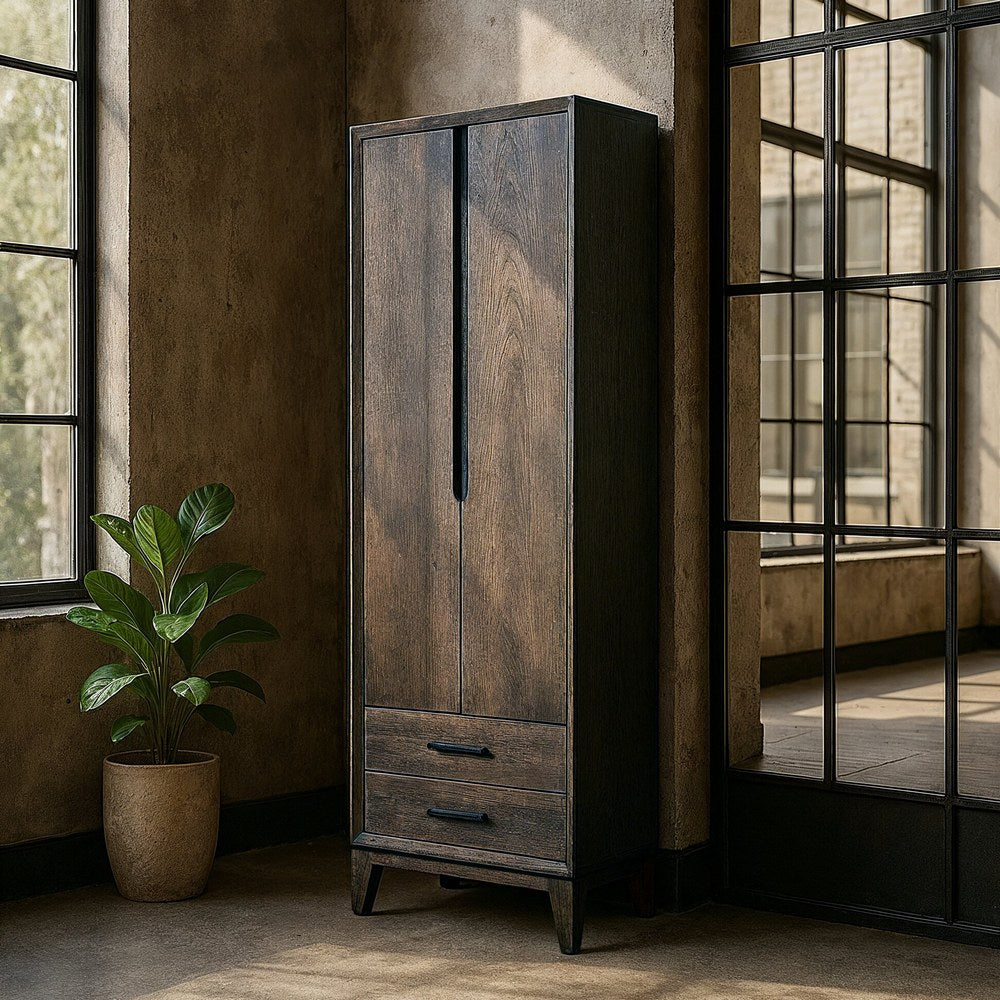 Armario de madera de mango marrón – 200 cm