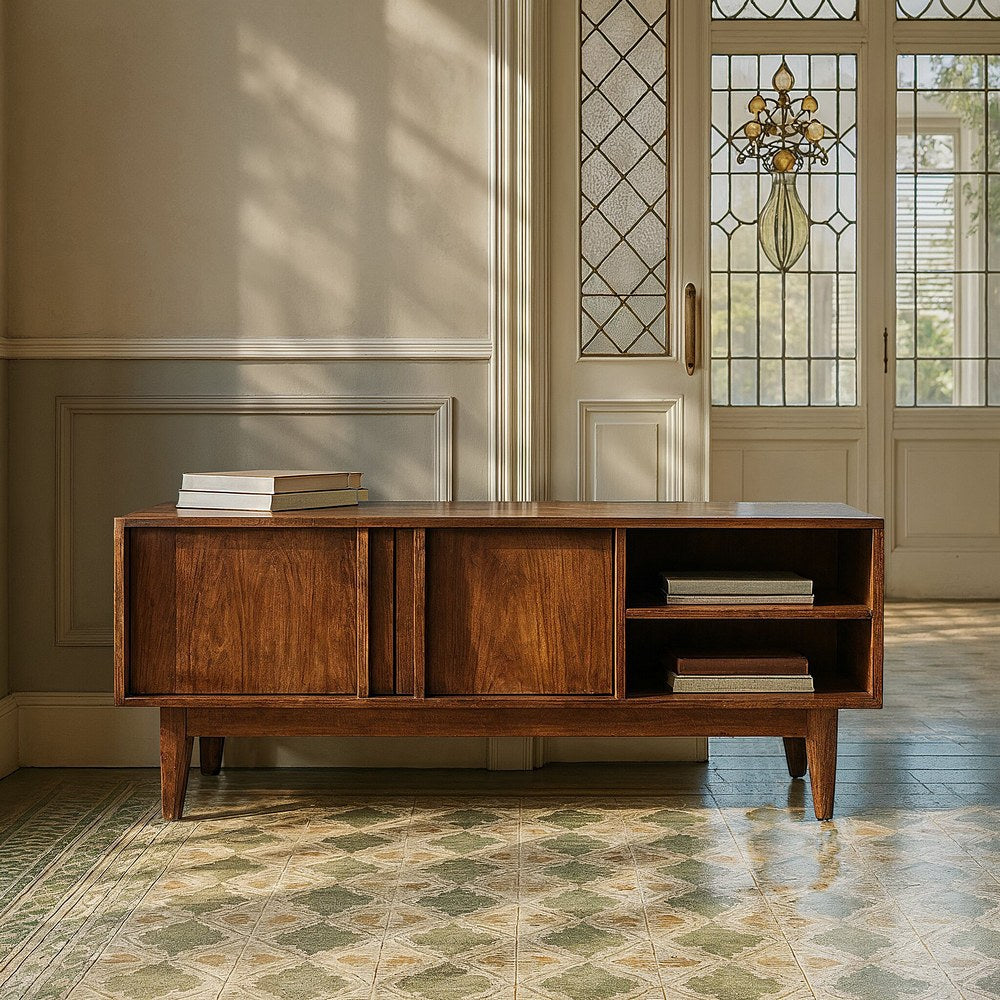 Mueble TV de madera de mango marrón – 150 cm