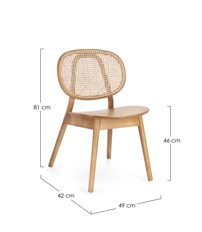 Silla madera de olmo / cannage