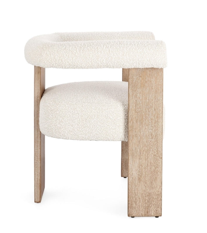 Silla tejido bouclé / rubberwood