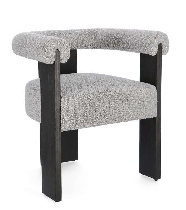 SILLA TEJIDO BOUCLÉ / RUBBERWOOD