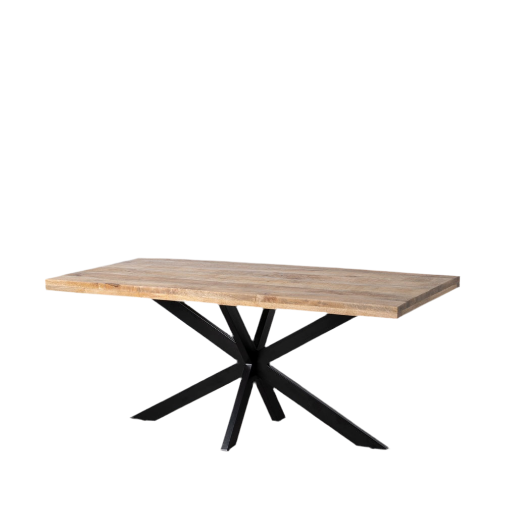 MESA COMEDOR MADERA DE MANGO / HIERRO 180CM