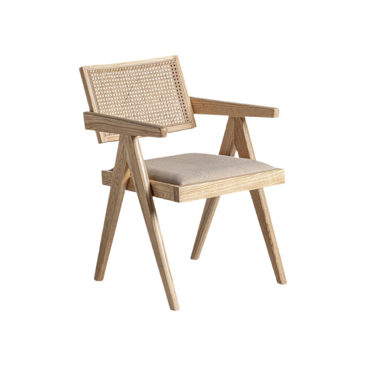 SILLA madera de olmo / cannage / lino