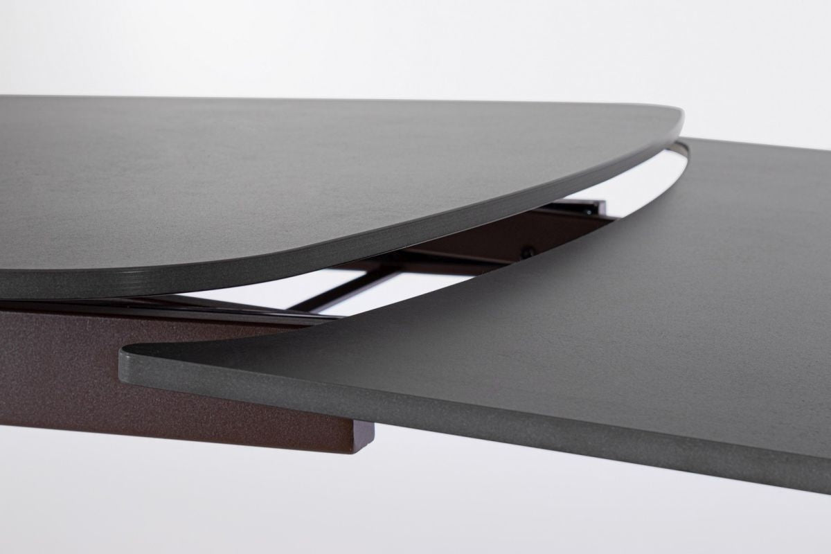 Mesa comedor extensible gres pocelánico / nogal 170-250cm