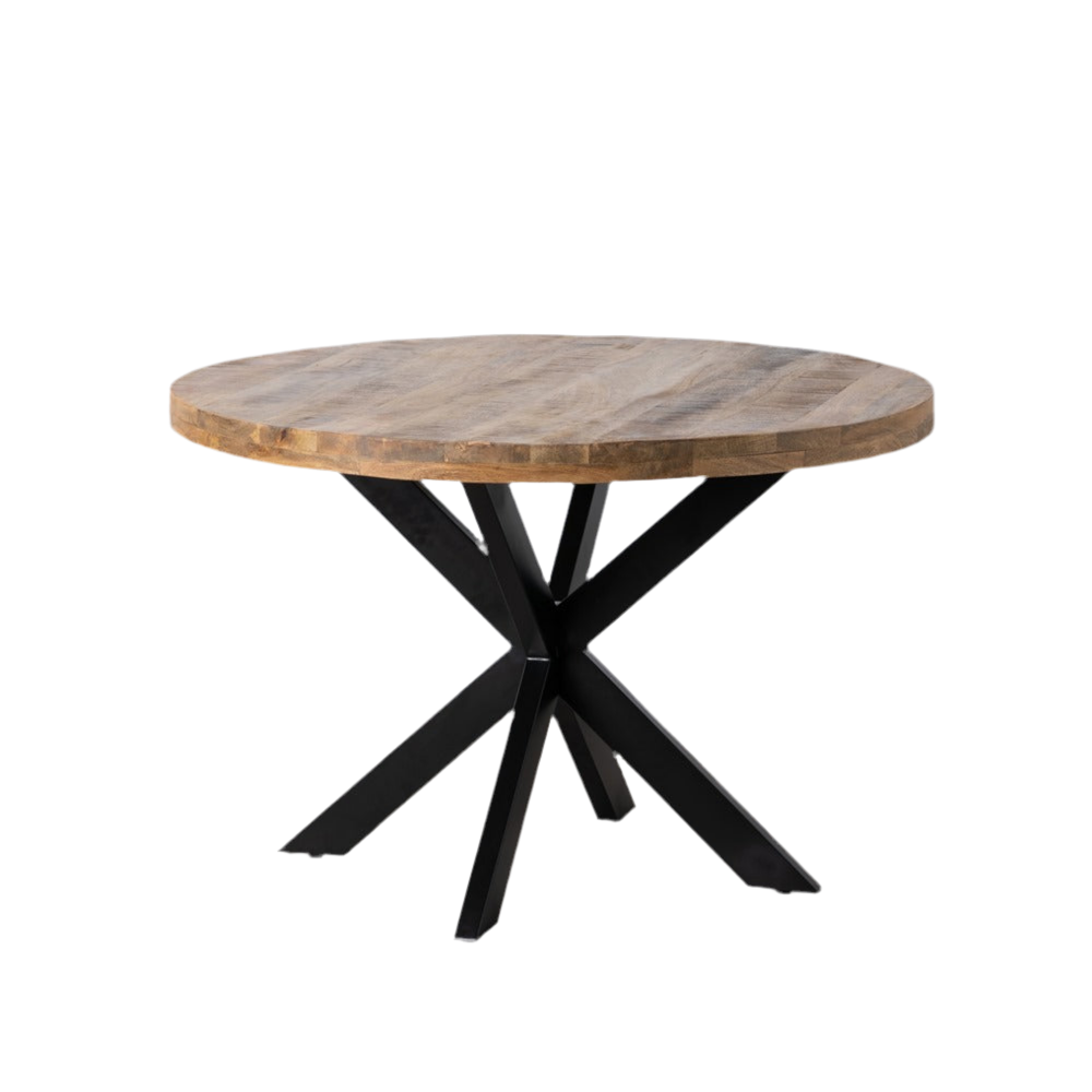 MESA COMEDOR MADERA DE MANGO / HIERRO 120M