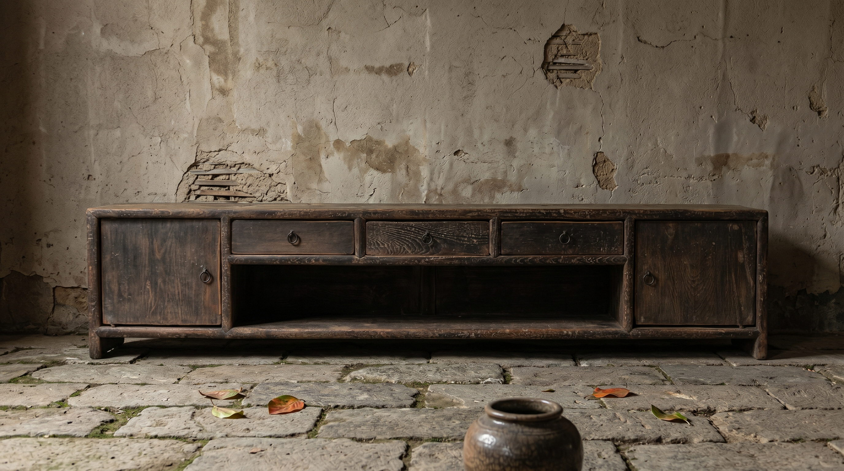 Mueble TV Antiguo Restaurado en Madera Maciza
