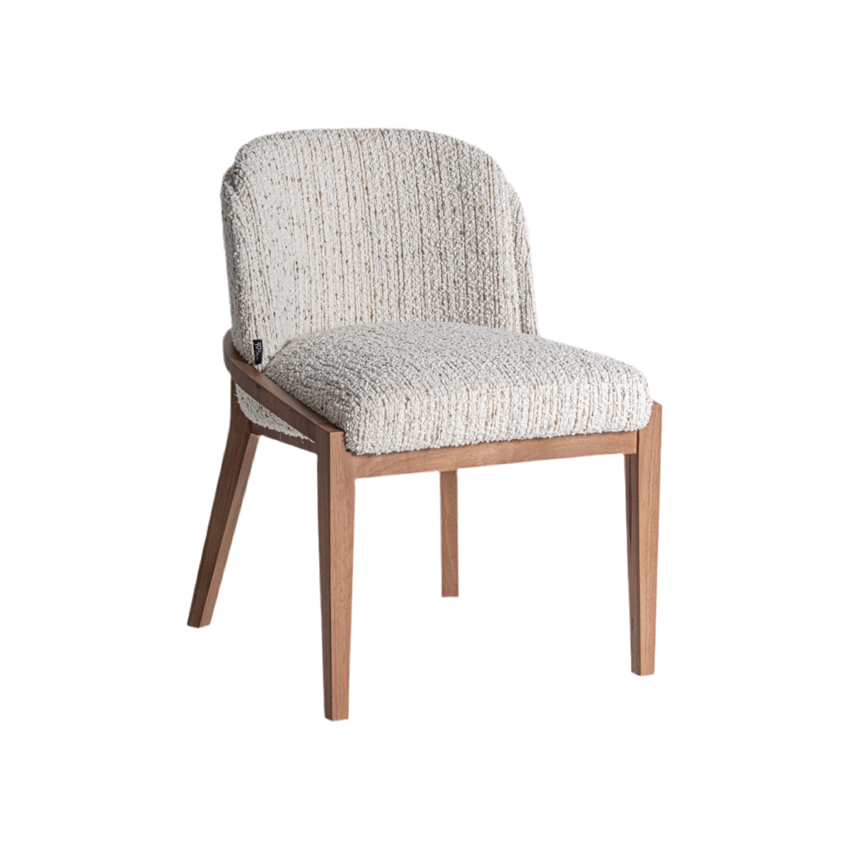 SILLA tejido bouclé / madera de caucho