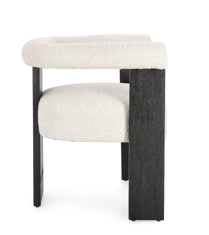 Silla tejido bouclé / rubberwood