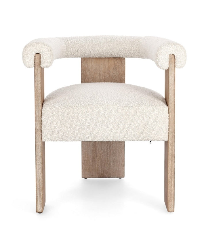 Silla tejido bouclé / rubberwood