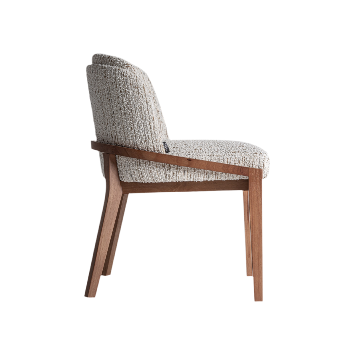 SILLA tejido bouclé / madera de caucho