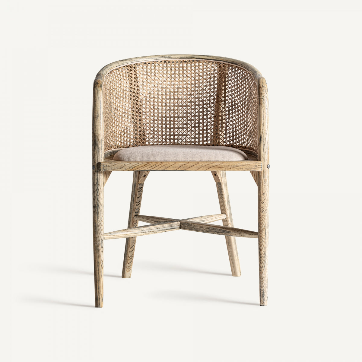 Silla madera de abedul / lino / cannage