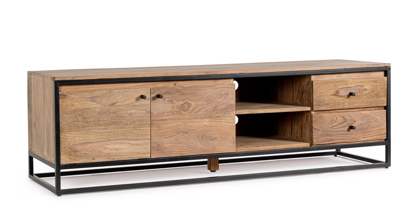 MUEBLE TV MADERA SHEESHAM / ACERO