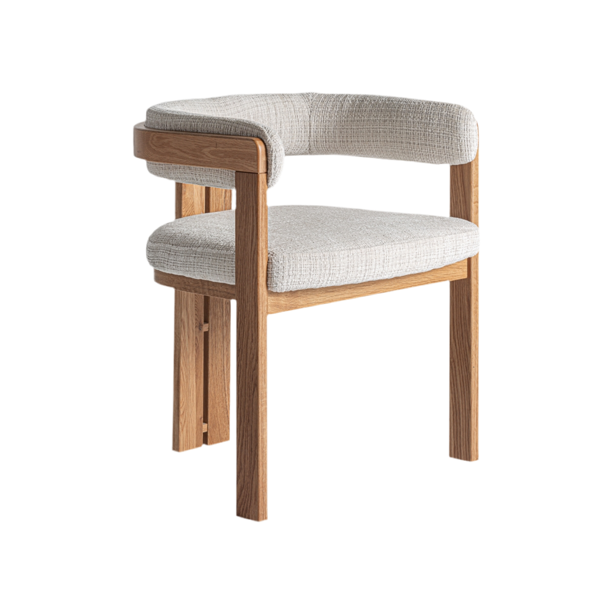 SILLA con reposabrazos madera de roble / tejido