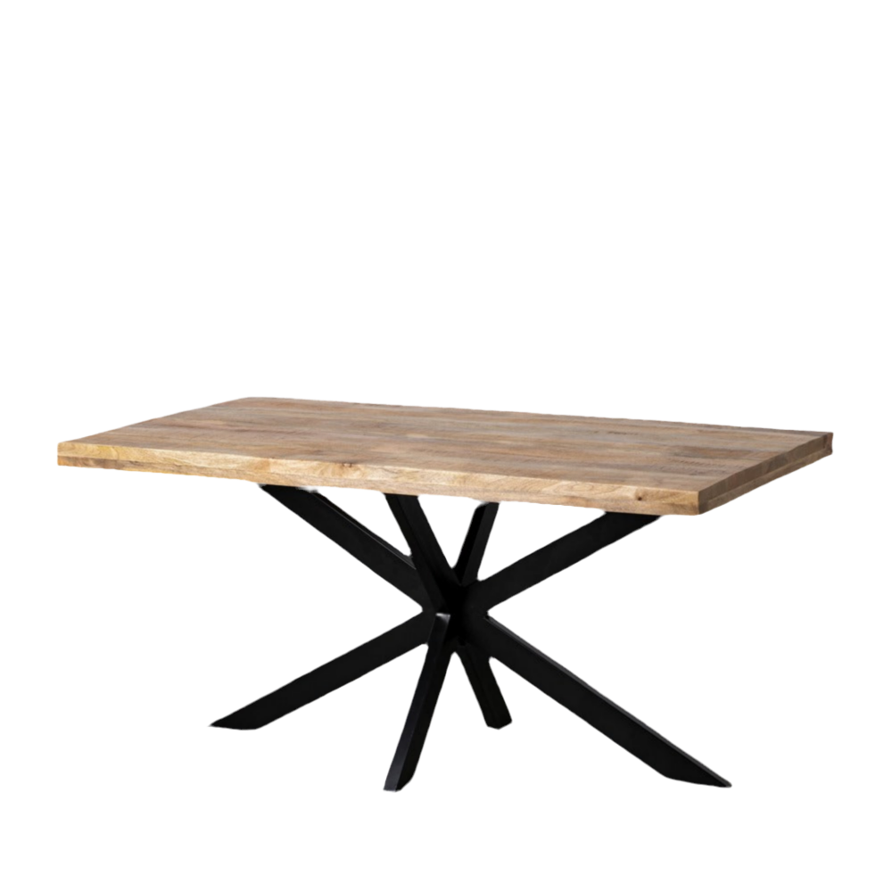 MESA COMEDOR MADERA DE MANGO / HIERRO 160CM