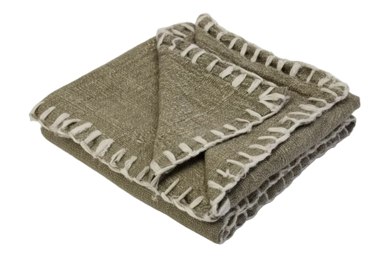 Manta de algodón natural taupe.