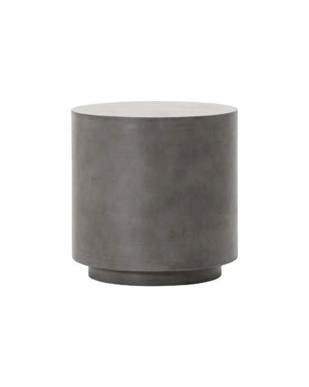 Mesa auxiliar cemento. ø50 cm.