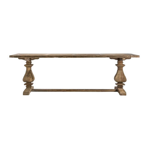 Mesa de comedor rústica.