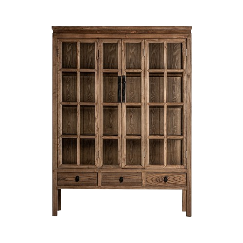 Vitrina en madera olmo.