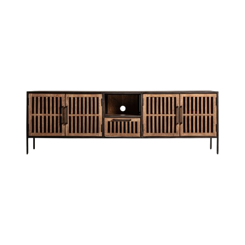 MUEBLE TV MADERA Y HIERRO