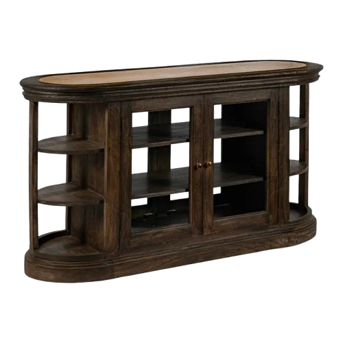 Aparador de cocina en madera de mango y mármol – 140 cm