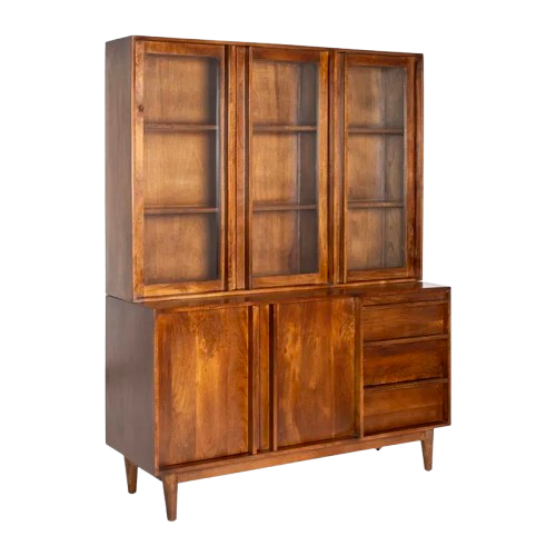 Alacena de madera de mango marrón