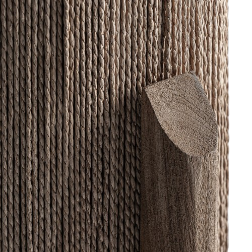 Lámpara de pie de madera de mango y rafia