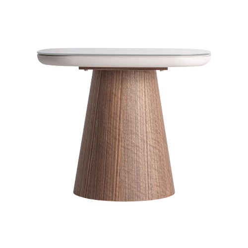 Mesa auxiliar de madera de fresno y cristal templado