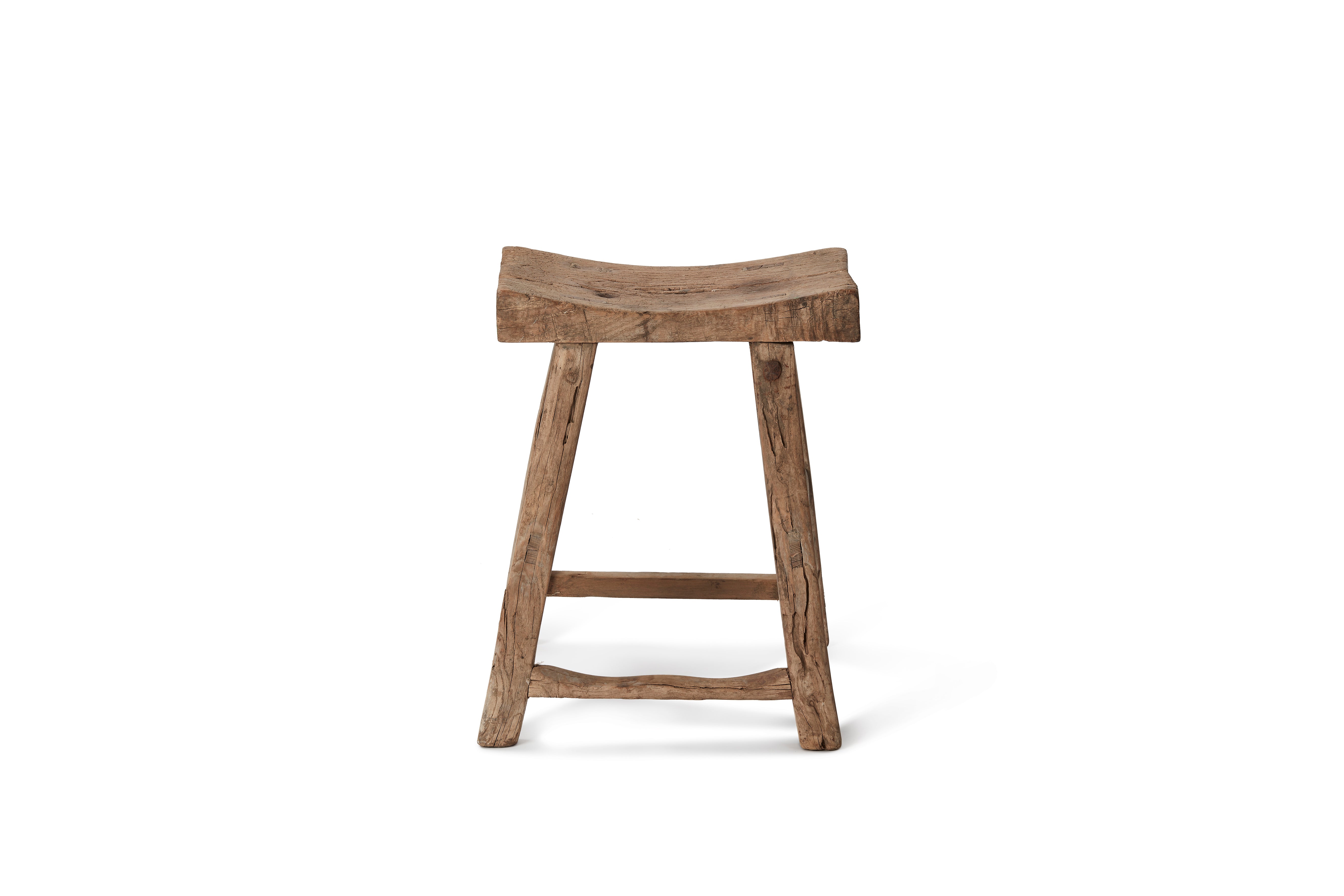 Taburete de olmo de Shanxi - Siglo XIX